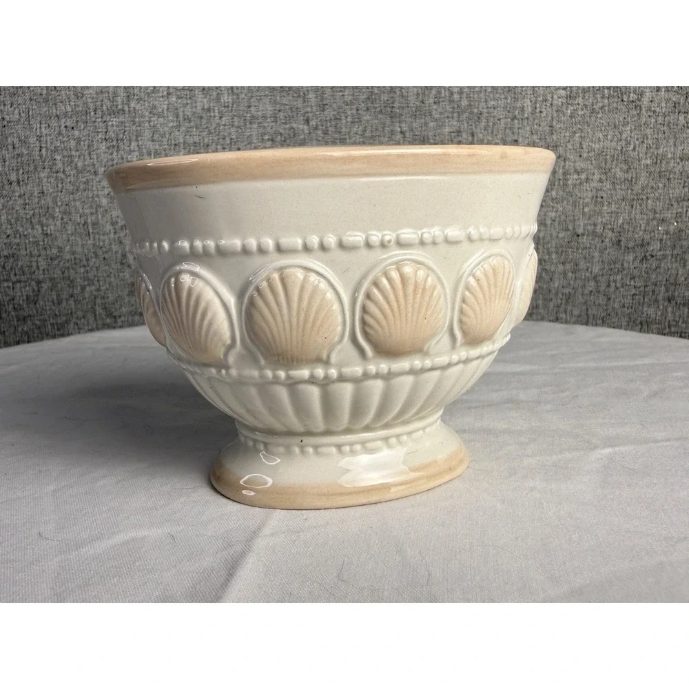 Vintage 90s/Y2K Pink Peach Pastel Seashells Bathroom Vanity‎ Toothbrush Holder